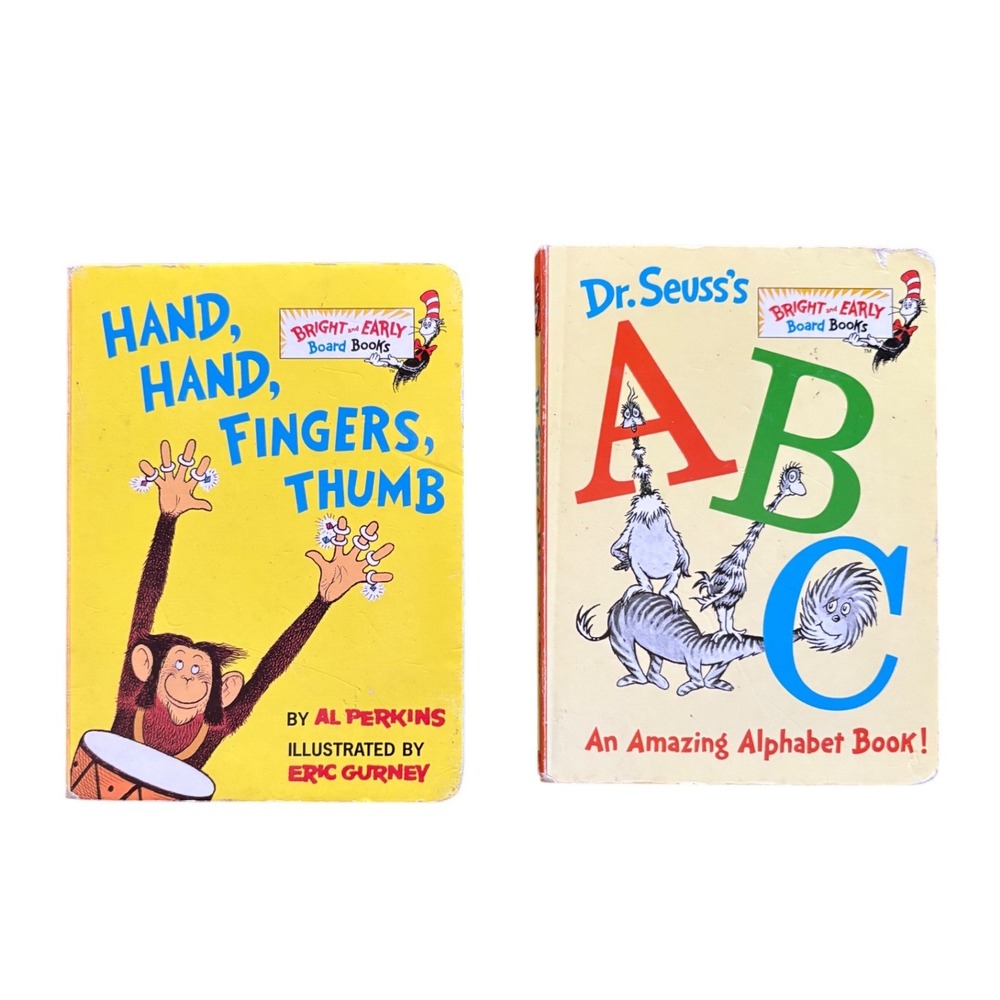 Dr Seuss ABC & Hand Hand Fingers Thumb Bright Early Board Books Lot of 2